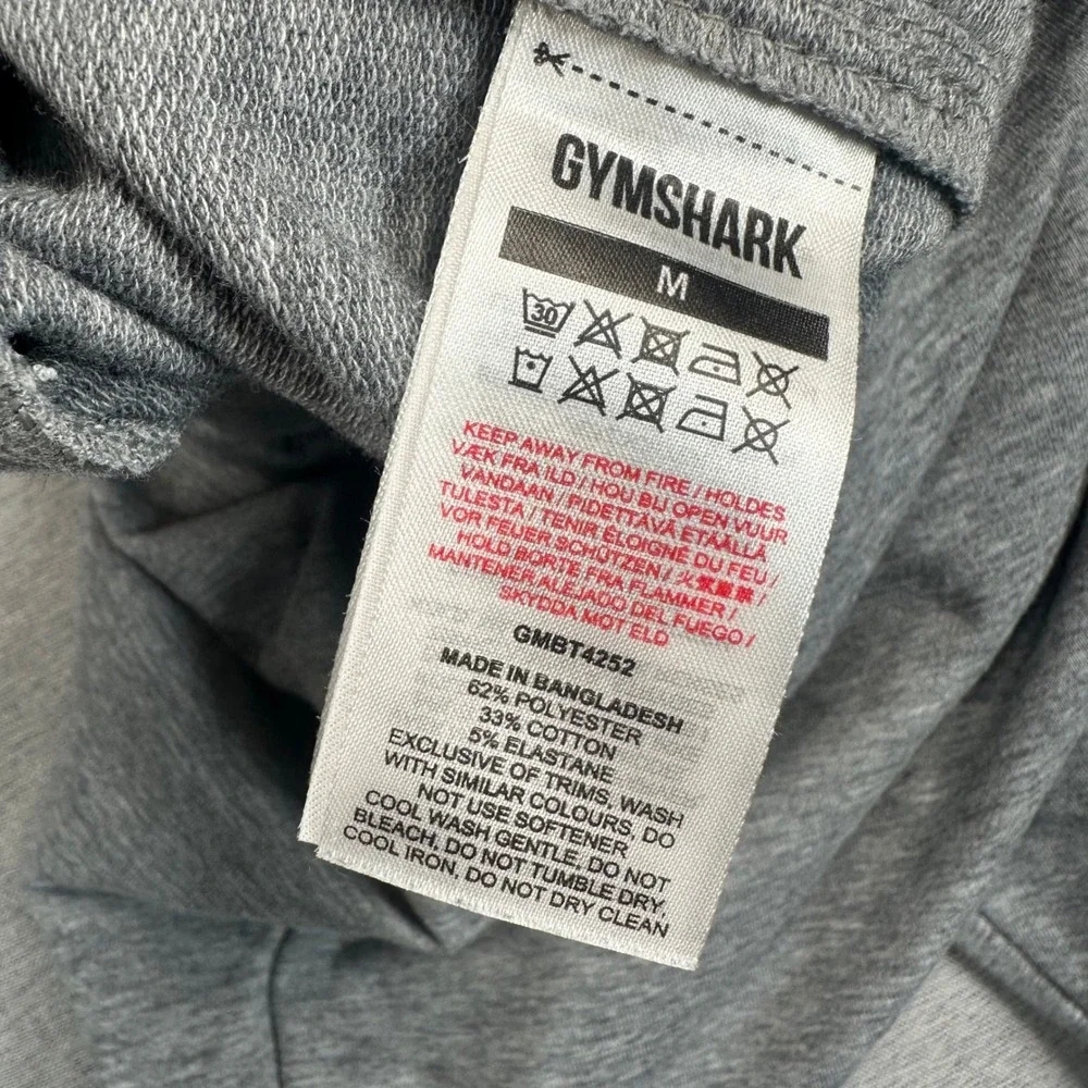Gymshark Crest Joggers Men Medium Slim Tapered Grey Marl Sweatpants Gym Training